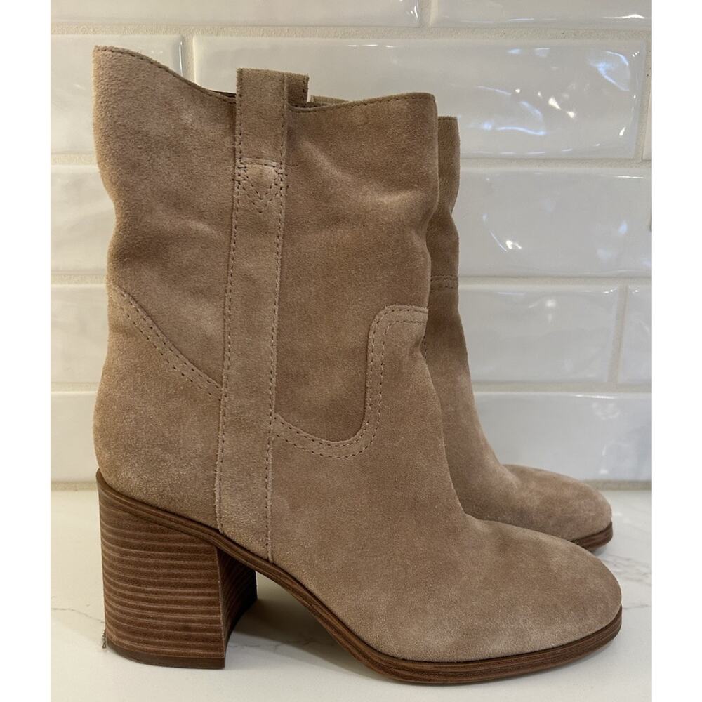 Sole Society Shoes Women’s Sz 9.5M Tawny Brown Oiled Suede Leather Ankle Boots - Picture 2 of 13
